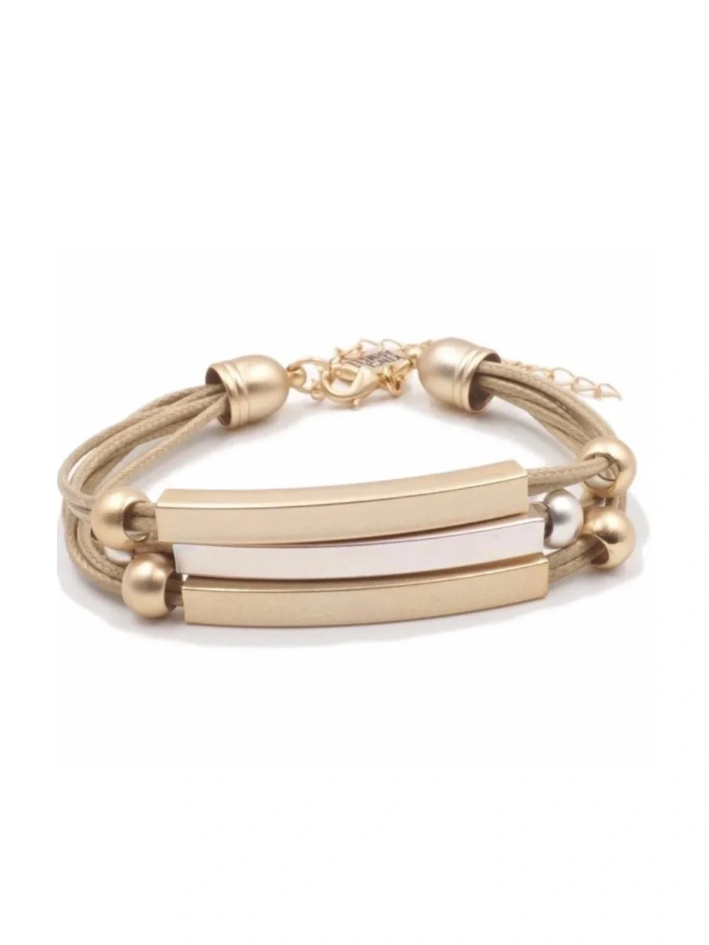 Kinsley Armelle Metallic Collection Hybrid Gold Silver Multi-Strand Bracelet